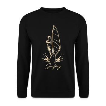 surfer_4500x5400 - Unisex Pullover - Schwarz - Vorne - Alina (178cm) & Michal (187cm)