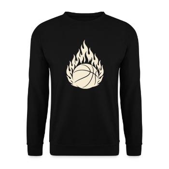 Basketball On Fire - Basketball - Unisex Sweatshirt - black - Front - Alina (178cm) & Michal (187cm)