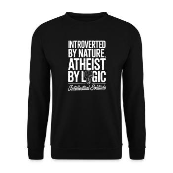 Introverted by Nature, Atheist by Logic - Unisex Sweatshirt - black - Front - Alina (178cm) & Michal (187cm)