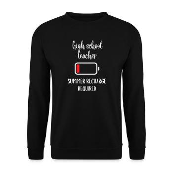 Cadeau de recharge d’été pour enseignant de lycée - Sweat-shirt Unisexe - noir - Devant - Alina (178cm) & Michal (187cm)