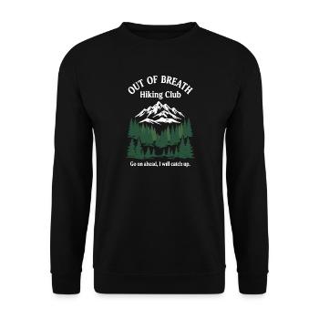 Club de randonnée essoufflée - Sweat-shirt Unisexe - noir - Devant - Alina (178cm) & Michal (187cm)