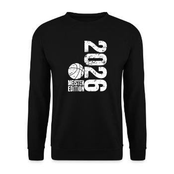 Basketball Meister Edition 2026 in weiß - Unisex Pullover - Schwarz - Vorne - Alina (178cm) & Michal (187cm)