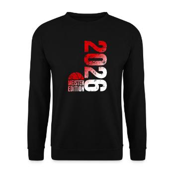 Basketball Meister Edition 2026 in rot und weiß - Unisex Pullover - Schwarz - Vorne - Alina (178cm) & Michal (187cm)