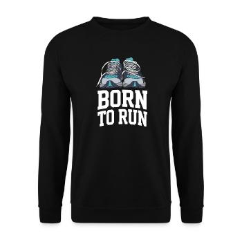 Trail Running - Born to Run - Unisex Sweatshirt - black - Front - Alina (178cm) & Michal (187cm)