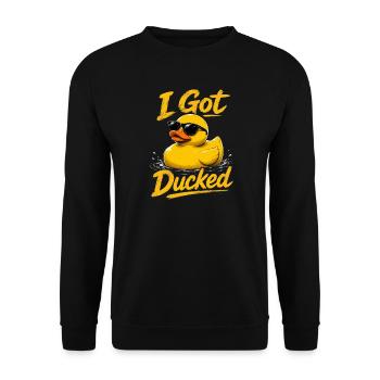 Je me suis fait éviter - lunettes de soleil canard - Sweat-shirt Unisexe - noir - Devant - Alina (178cm) & Michal (187cm)