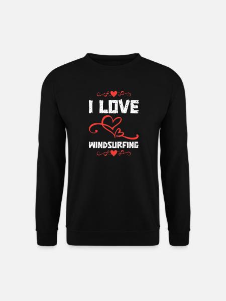 Love Windsurfing Hearts - Unisex Pullover - Schwarz