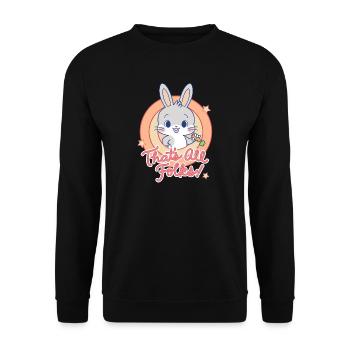 Looney Tunes X Gokko Bugs Bunny That's All Folks! - Unisex Pullover - Schwarz - Vorne - Alina (178cm) & Michal (187cm)