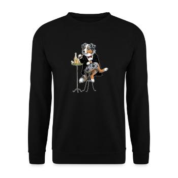 Sir Fussel "Australian Shepherd" - Unisex Pullover - Schwarz - Vorne - Alina (178cm) & Michal (187cm)