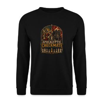  Christlicher Schachspieler Schachspiel - Unisex Pullover - Schwarz - Vorne - Alina (178cm) & Michal (187cm)