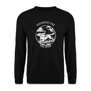 English Springer Spaniel - Feathered Legs Full Spe - Unisex Pullover - Schwarz - Vorne - Alina (178cm) & Michal (187cm)