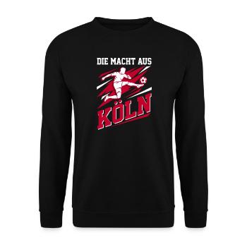 Köln Fußball Spieler - Kicker Fan Motiv - Unisex Pullover - Schwarz - Vorne - Alina (178cm) & Michal (187cm)
