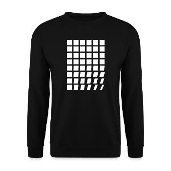 Diagonalgitter-Mosaik - Unisex Pullover - Schwarz - Vorne - Alina (178cm) & Michal (187cm)
