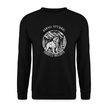 Bernhardiner Hund - Barrel Optional Cuddles Includ - Unisex Pullover - Schwarz - Vorne - Alina (178cm) & Michal (187cm)