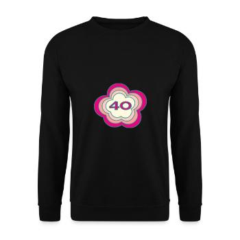 40. 40 YEARS. 40th ANNIVERSARY. BIRTHDAY 40 YEARS. - Unisex Sweatshirt - black - Front - Alina (178cm) & Michal (187cm)