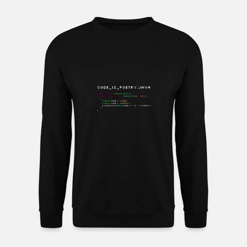 Le code est poetry.java - Sweat-shirt Unisexe - noir