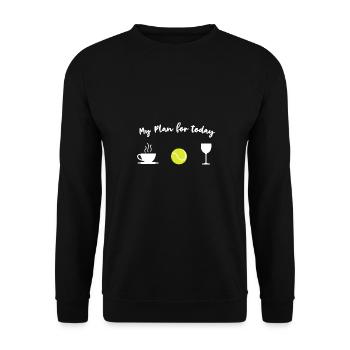 Tennis training l daily schedule - coffee tennis wine - Unisex Sweatshirt - black - Front - Alina (178cm) & Michal (187cm)