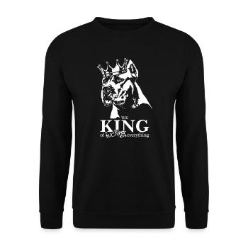 Dogo Argentino Roi de tout Chiens Wilsigns - Sweat-shirt Unisexe - noir - Devant - Alina (178cm) & Michal (187cm)