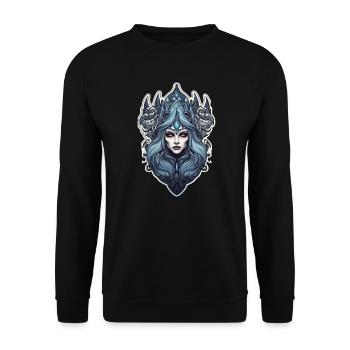 Goth Girl Gothic Mystisch Blau Geheimnisvoll - Unisex Pullover - Schwarz - Vorne - Alina (178cm) & Michal (187cm)