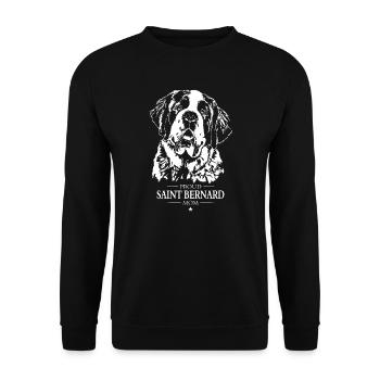 Saint Bernard Mom Hunde Hund Bernhardiner Wilsigns - Unisex Pullover - Schwarz - Vorne - Alina (178cm) & Michal (187cm)