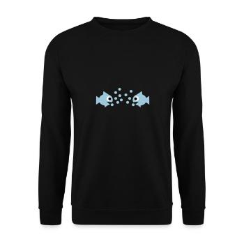 Fische - Unisex Pullover - Schwarz - Vorne - Alina (178cm) & Michal (187cm)