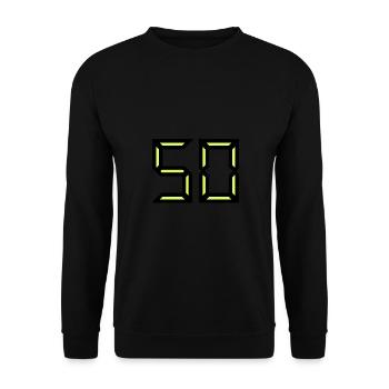 50. 50 YEARS. 50th ANNIVERSARY. BIRTHDAY 50 YEARS. - Unisex Sweatshirt - black - Front - Alina (178cm) & Michal (187cm)