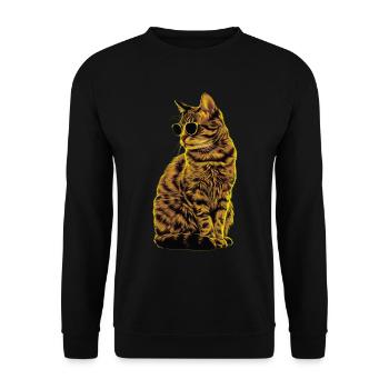 Sonnenbrill für Europäische Kurzhaarkatze Geschenk - Unisex Pullover - Schwarz - Vorne - Alina (178cm) & Michal (187cm)