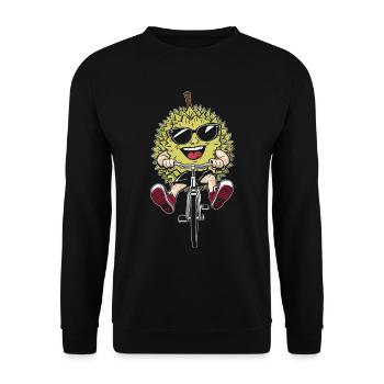 Durian Radfahren auf dem Fahrrad Geschenk - Unisex Pullover - Schwarz - Vorne - Alina (178cm) & Michal (187cm)