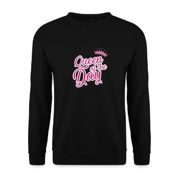 Queen of the day - Birthday - Bday - Unisex Sweatshirt - black - Front - Alina (178cm) & Michal (187cm)