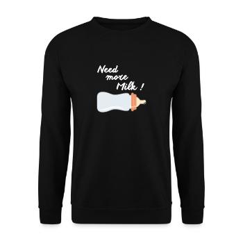 Need more milk - funny baby design - Unisex Sweatshirt - black - Front - Alina (178cm) & Michal (187cm)