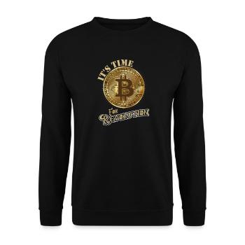 Bitcoin Revolution shirt crypto - Unisex Sweatshirt - black - Front - Alina (178cm) & Michal (187cm)