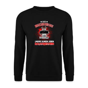 Firefighter volunteer firefighter gift - Unisex Sweatshirt - black - Front - Alina (178cm) & Michal (187cm)