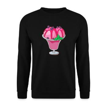 Eis Speiseeis Eiskrem Eiscreme Kugeleis Eisbecher - Unisex Pullover - Schwarz - Vorne - Alina (178cm) & Michal (187cm)