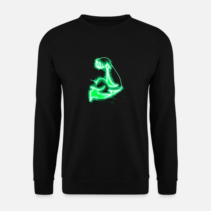 Strong arm bright glowing - Unisex Sweatshirt - black