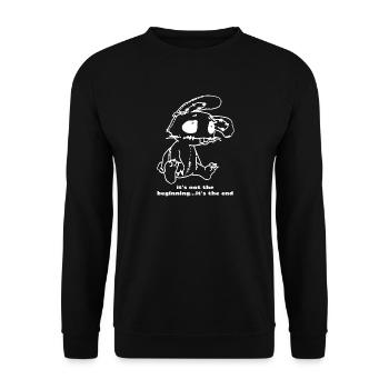 Sad Rabbit - it's not the beginning...it's the end - Unisex Pullover - Schwarz - Vorne - Alina (178cm) & Michal (187cm)