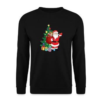 Noël Noël Père Noël Père Noël - Sweat-shirt Unisexe - noir - Devant - Alina (178cm) & Michal (187cm)