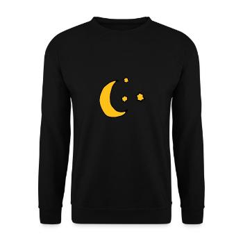 Mond und Sterne - Unisex Pullover - Schwarz - Vorne - Alina (178cm) & Michal (187cm)
