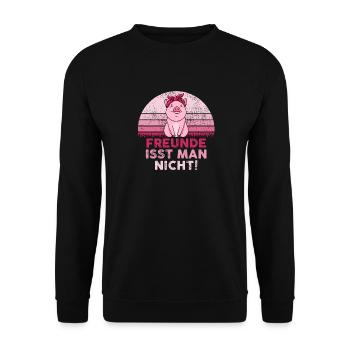 Vegan Vegan Lifestyle Gift · Friends are one - Unisex Sweatshirt - black - Front - Alina (178cm) & Michal (187cm)