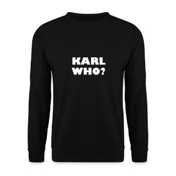 Karl who? - Unisex Pullover - Schwarz - Vorne - Alina (178cm) & Michal (187cm)