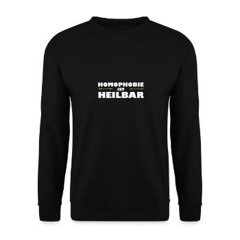 Gegen Homophobie LGBT Gay Pride Demonstration - Unisex Pullover - Schwarz - Vorne - Alina (178cm) & Michal (187cm)