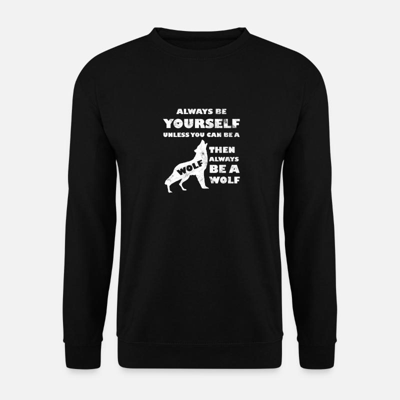 Wolf - Unisex Pullover - Schwarz