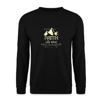 Glaube kann Berge versetzen, Geschenk, Geschenkide - Unisex Pullover - Schwarz - Vorne - Alina (178cm) & Michal (187cm)