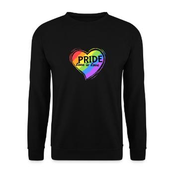 Pride Love is Love, Gift, Gift Idea - Unisex Sweatshirt - black - Front - Alina (178cm) & Michal (187cm)