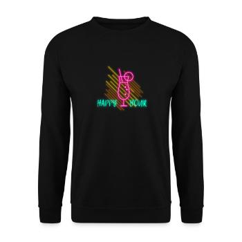Happy hour, gift, gift idea - Unisex Sweatshirt - black - Front - Alina (178cm) & Michal (187cm)