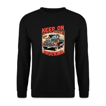 Continuer sur le camionnage 2 - Sweat-shirt Unisexe - noir - Devant - Alina (178cm) & Michal (187cm)