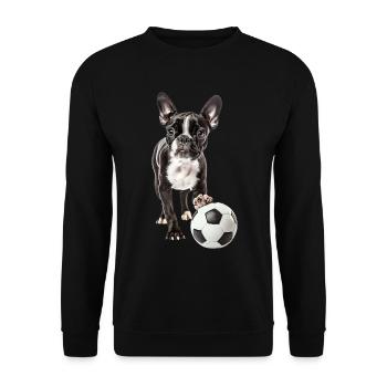 Boston Terrier - Unisex Pullover - Schwarz - Vorne - Alina (178cm) & Michal (187cm)