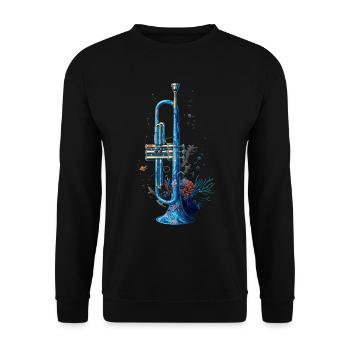 Fish Trumpet - Unisex Sweatshirt - black - Front - Alina (178cm) & Michal (187cm)