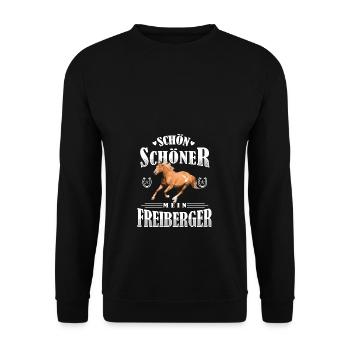 Schön Schöner Mein Freiberger - Unisex Pullover - Schwarz - Vorne - Alina (178cm) & Michal (187cm)