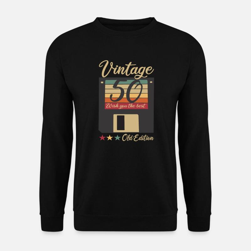 50 Jahre Alte Technik Diskette Vintage Geburtstag - Unisex Pullover - Schwarz