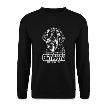 WIREHAIRED POINTING GRIFFON chien le plus cool de tous les temps Chiens - Sweat-shirt Unisexe - noir - Devant - Alina (178cm) & Michal (187cm)