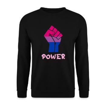 Power Bisexual Pride Fist Design for Equality - Unisex Sweatshirt - black - Front - Alina (178cm) & Michal (187cm)
